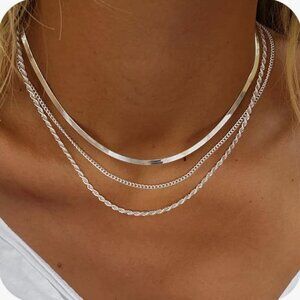 Womens Dainty 14k Gold Plated Snake Chain Choker Necklace